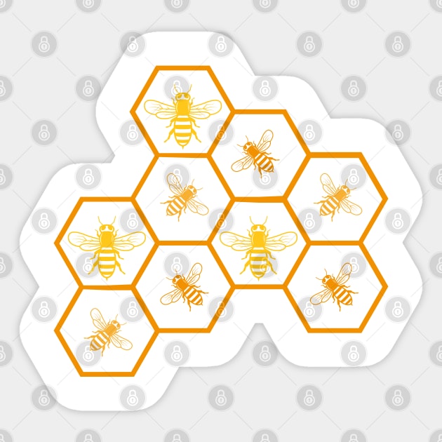 Beekeeping Honey Bees Honeycomb Beekeeper Sticker by Sonyi